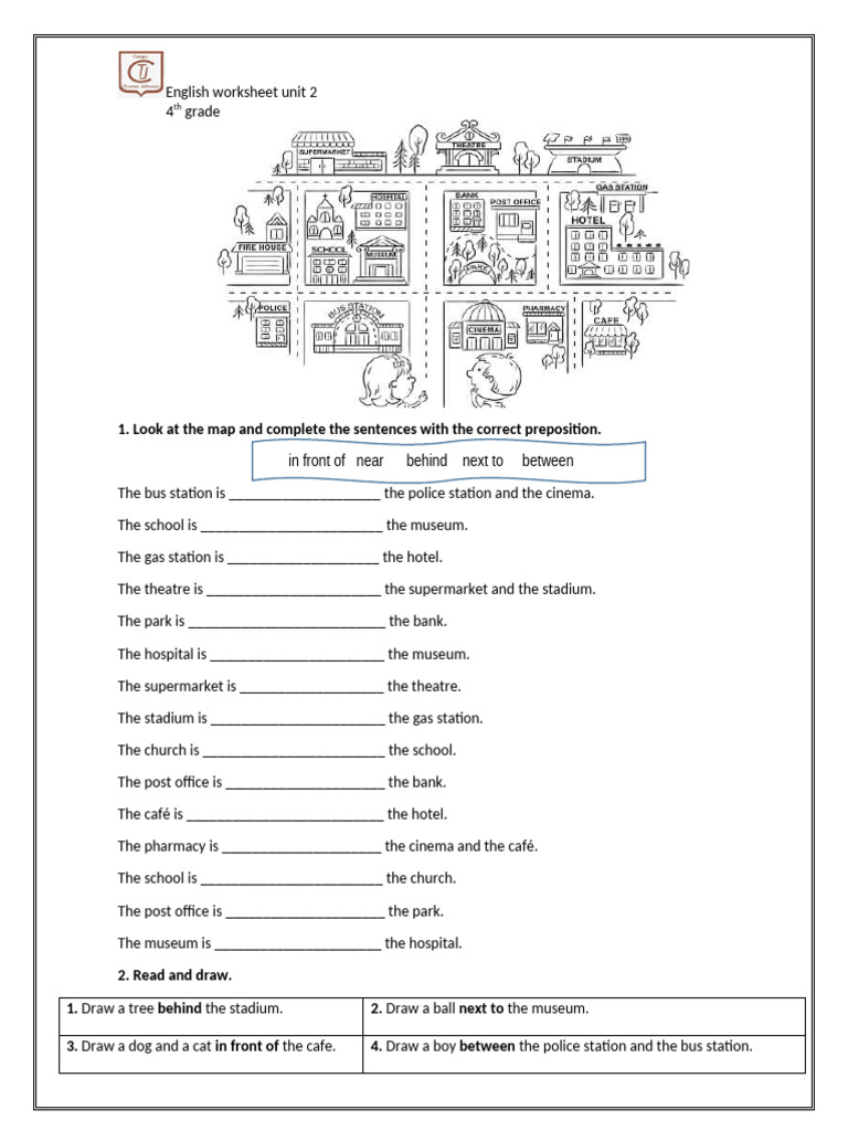 Prepositions of Place Worksheet | PDF