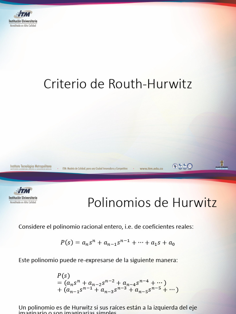Criterio de Routh-Hurwitz en Polinomios | PDF | Red eléctrica | voltaje