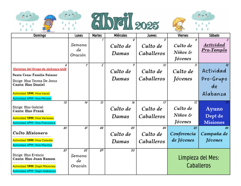 Guía de Actividades Abril 2025 | PDF