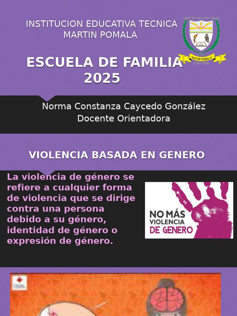 ESCUELA DE FAMILIA Violencia Basada en Genero | PDF