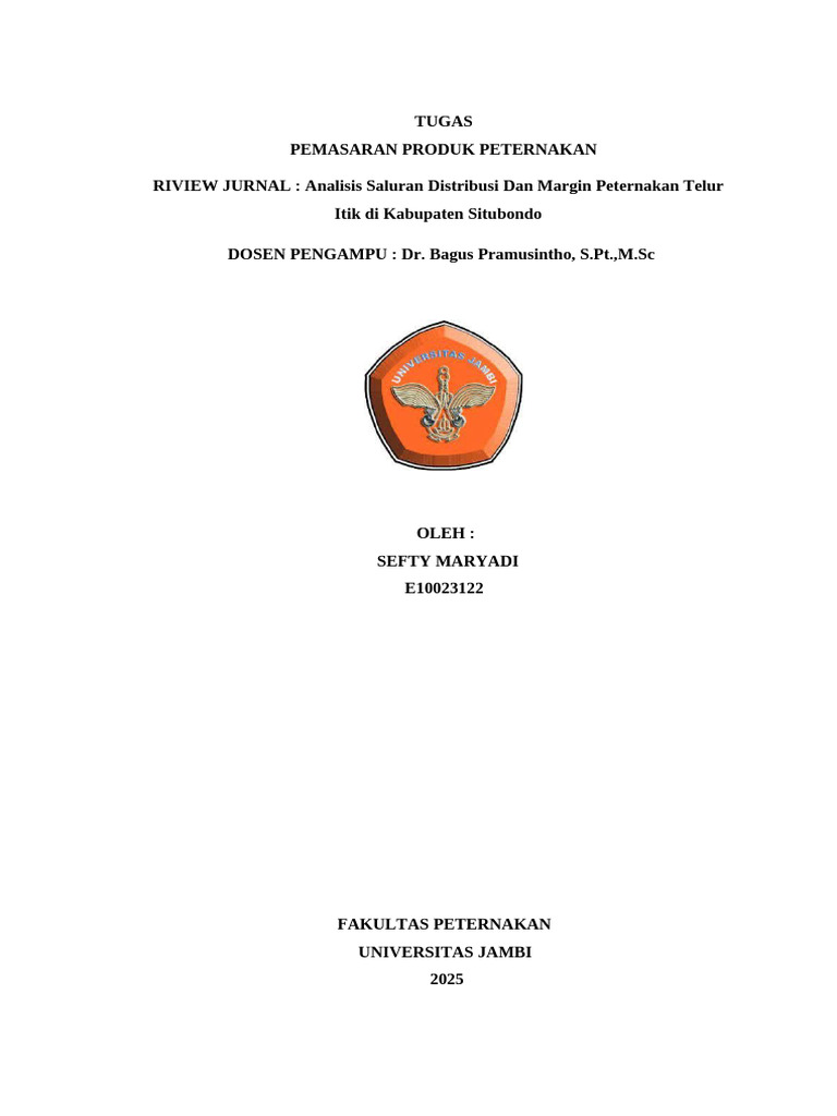 Tugas Pemasaran Sefti Maryadi E10023122 | PDF