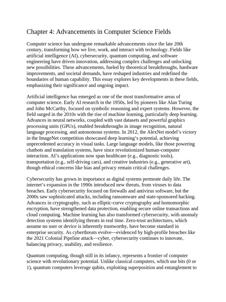4.advancements in Computer Science Fields | PDF | Quantum Computing ...