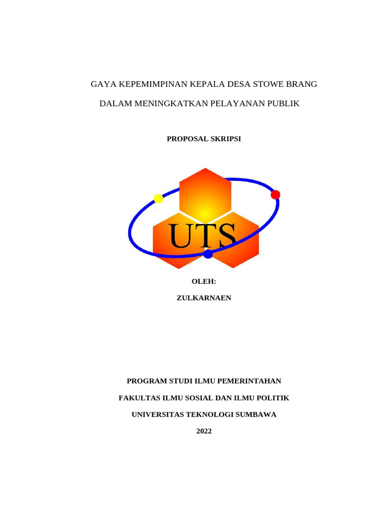 Gaya Kepemimpinan Kepala Desa Stowe Brang | PDF