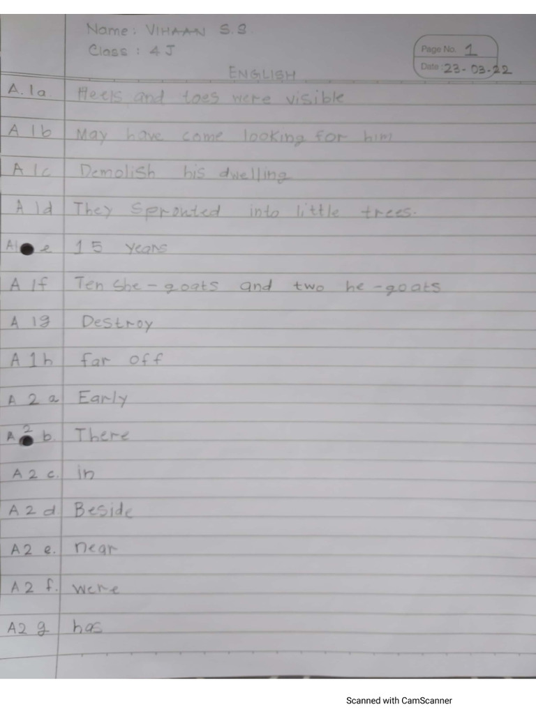 English Answer Sheet Pdf