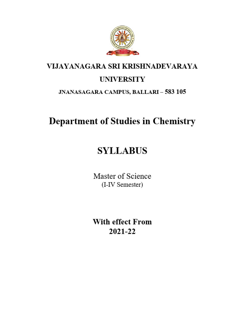 I To IV Sem Syllabus | PDF | Chemical Bond | Gibbs Free Energy