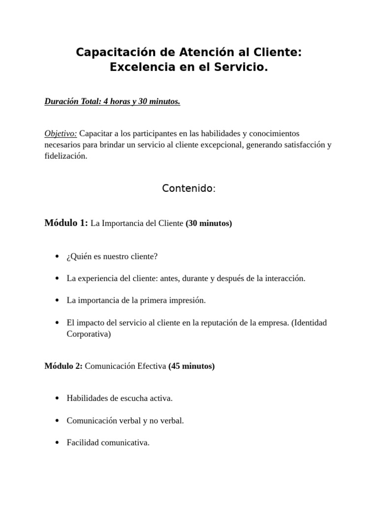 Capacitacion de Atencion Al Cliente | PDF | Servicio al Cliente | Cliente