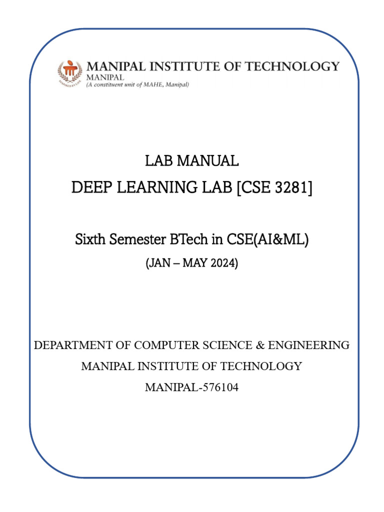Deep Learning Lab Manual - MIT | PDF | Regression Analysis | Linear ...