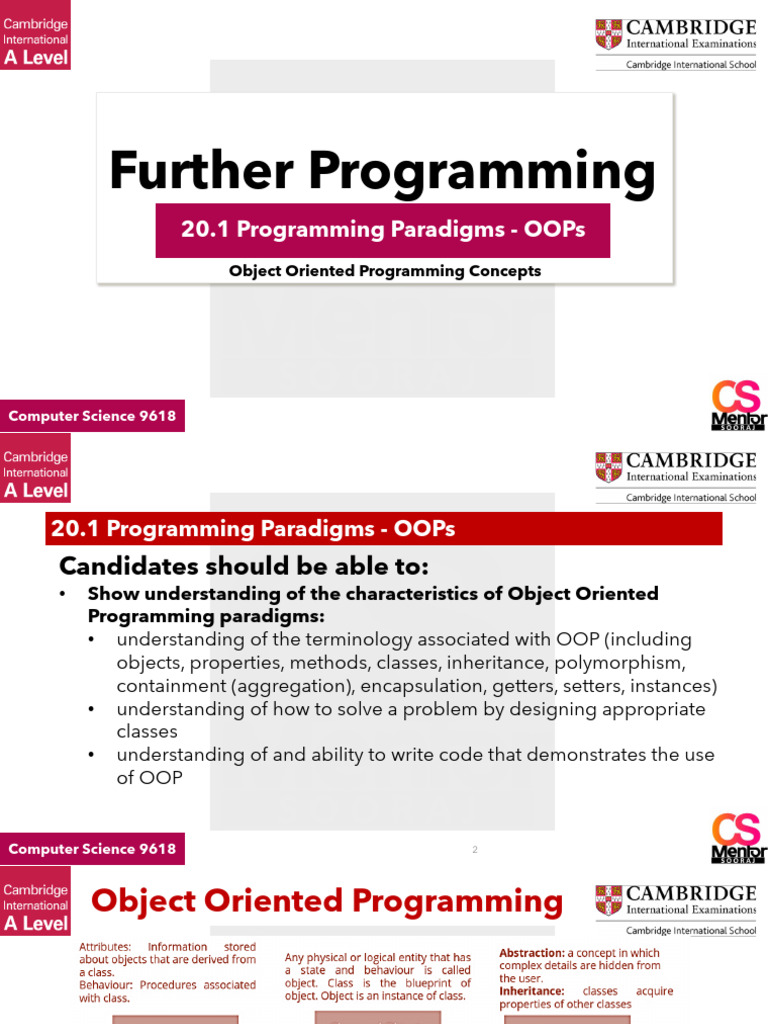 OOP Concepts in Computer Science | PDF | Object Oriented Programming ...