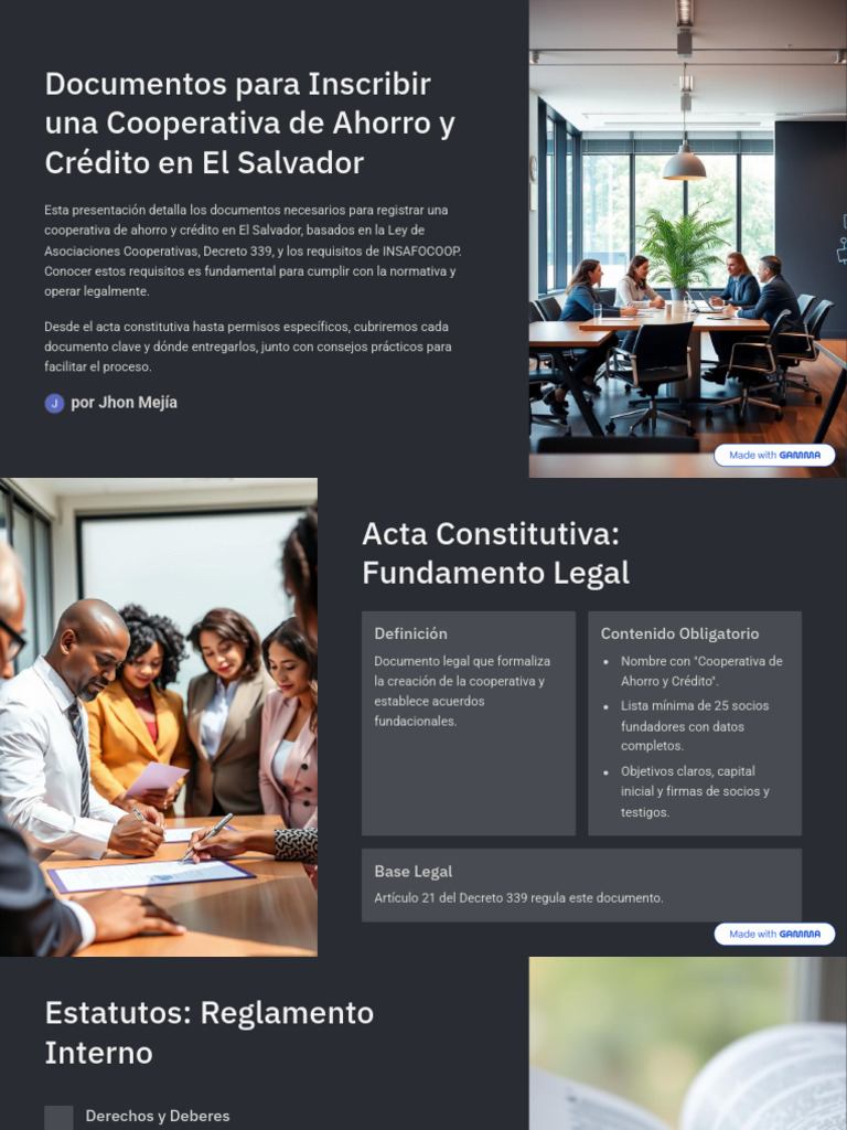 Requisitos para Crear una Cooperativa en El Salvador | PDF ...