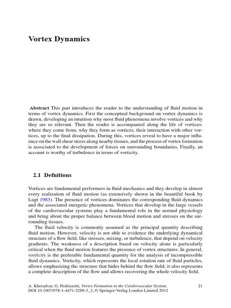 Vortex Dynamics in Fluid Mechanics | PDF | Vortices | Fluid Dynamics
