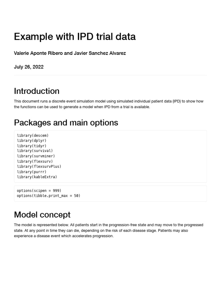 IPD Simulation for Survival Modeling | PDF | Applied Mathematics