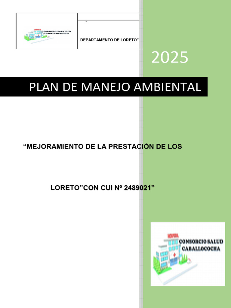 Plan de Manejo Ambiental 2025 en Salud | PDF | Entorno natural | Residuos
