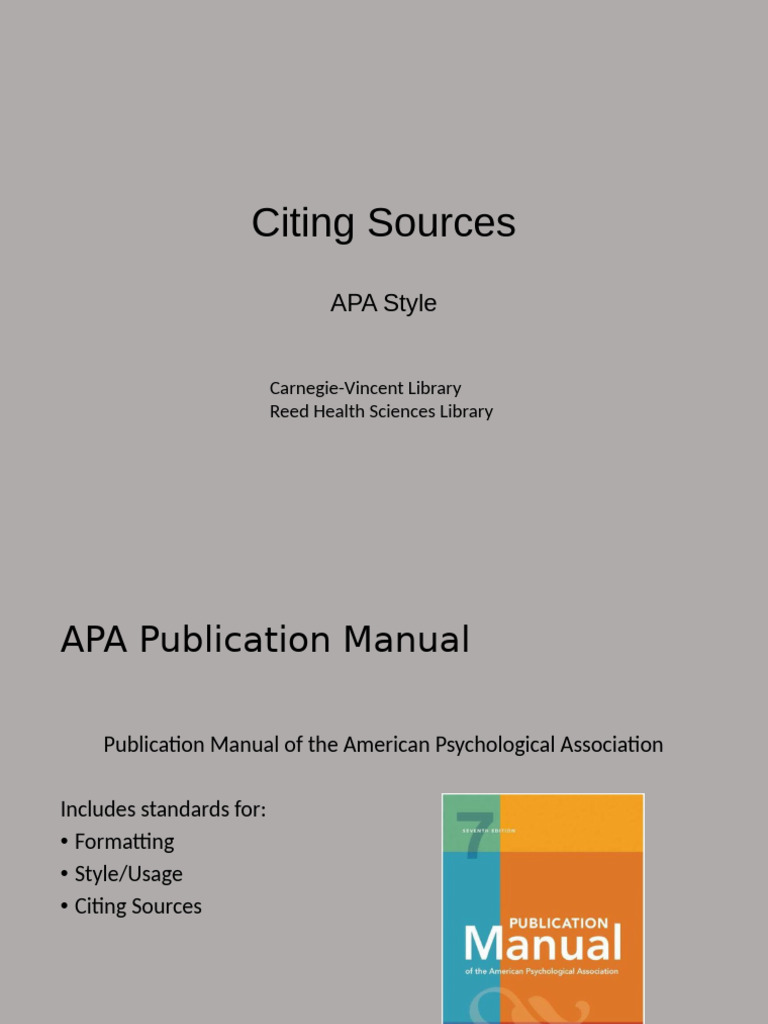 Citing Sources - APA Style | PDF | Apa Style | Citation