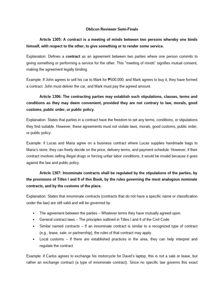 Contract Law Principles Explained | PDF | Misrepresentation | Offer And ...