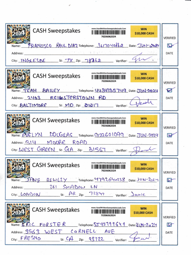 2024 CASH Sweepstakes Leads Guide | PDF