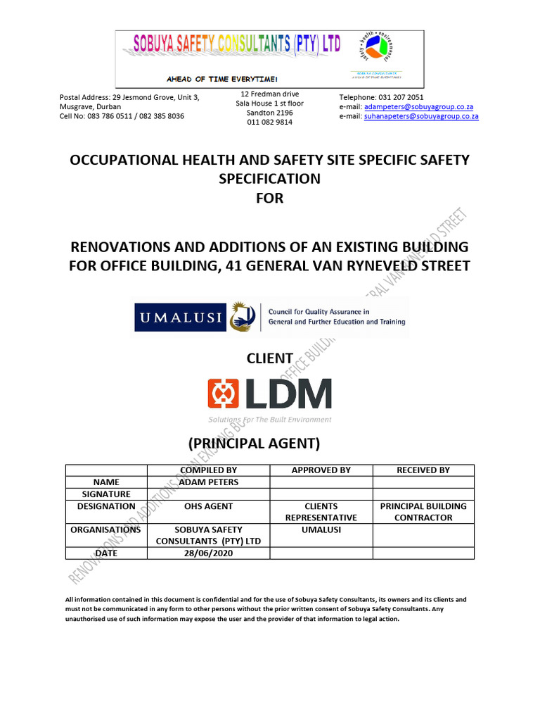 Health & Safety Specification for Office Renovations | PDF ...