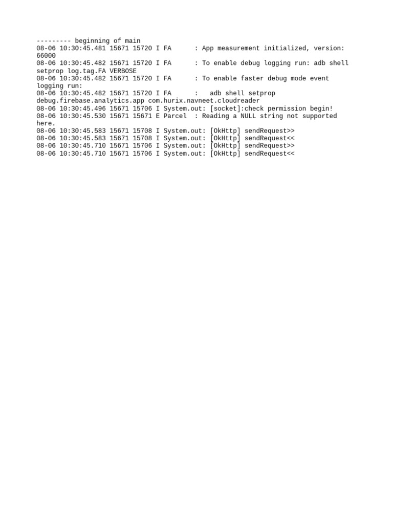 Firebase Analytics Debug Logging Guide | PDF