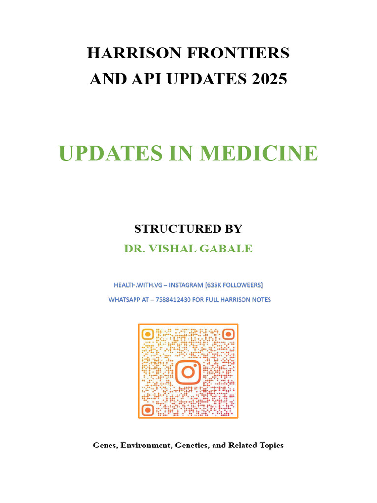 Harrison Frontiers: Medicine Updates 2025 | PDF | Epigenetics | Dna ...