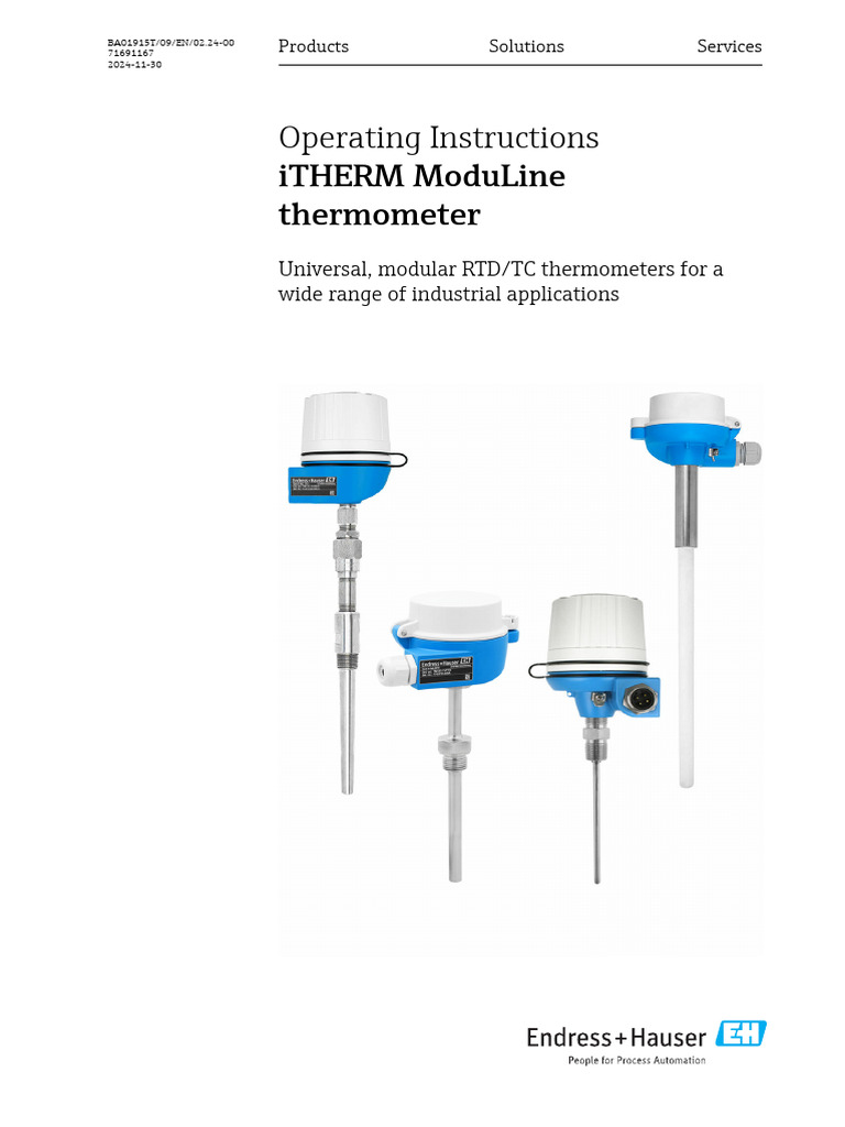 iTHERM ModuLine Thermometer Guide | PDF | Manufactured Goods ...