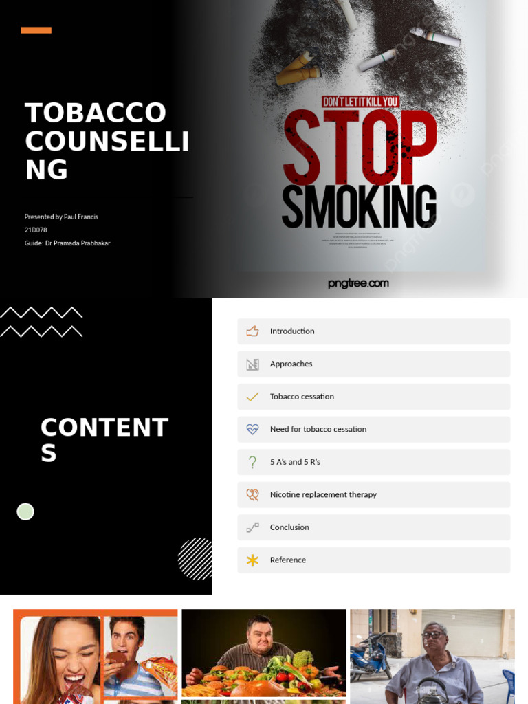 Tobacco Sessation 1 | PDF | Nicotine | Medical Specialties