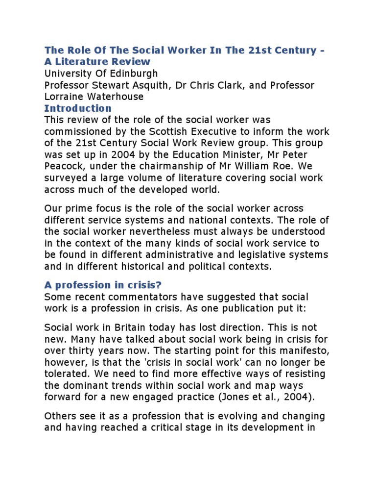 Evolving Roles of Social Workers Today | PDF | Social Work | Welfare State