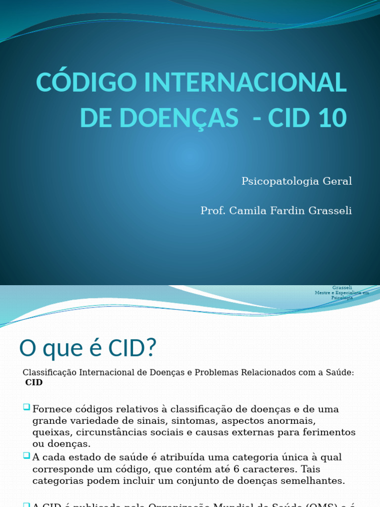 CID 10 - Introdução e Saúde Mental e Comportamental | PDF | Doenças e ...
