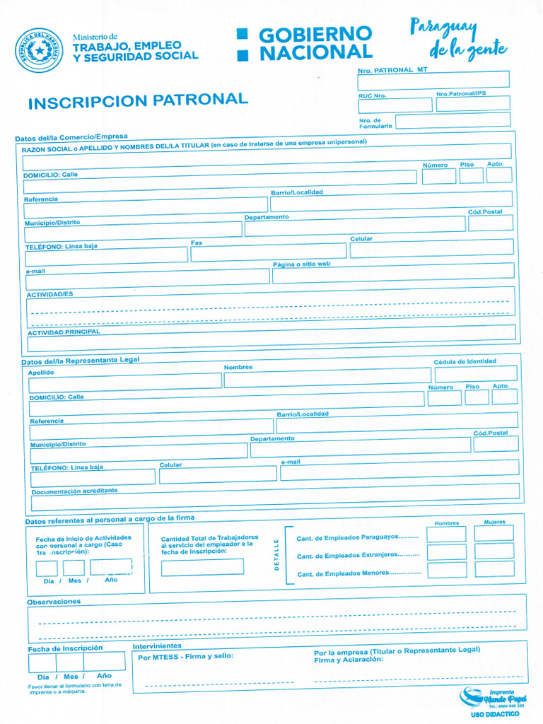 1 INSCRIPCIÓN PATRONAL | PDF