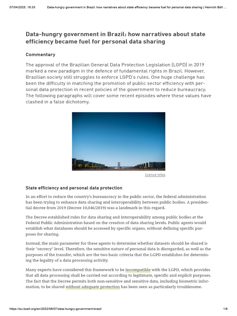 Data-Hungry Government in Brazil: How Narratives About State Efficiency ...