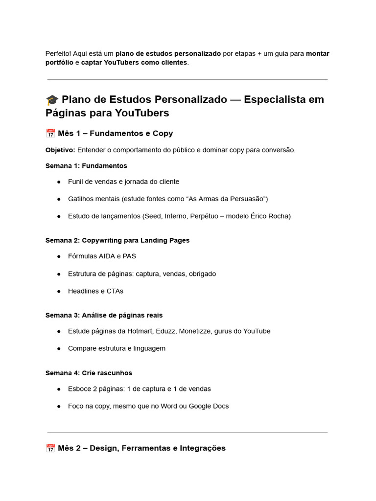 Plano de Estudos | PDF