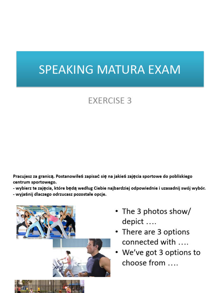 Speaking Matura Exam Exe 3 | PDF