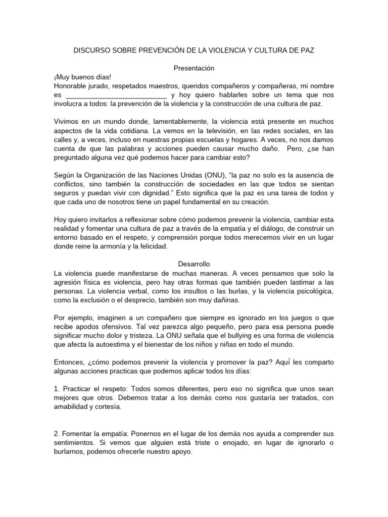 Prevención de la Violencia y Paz | PDF | Violencia | Paz