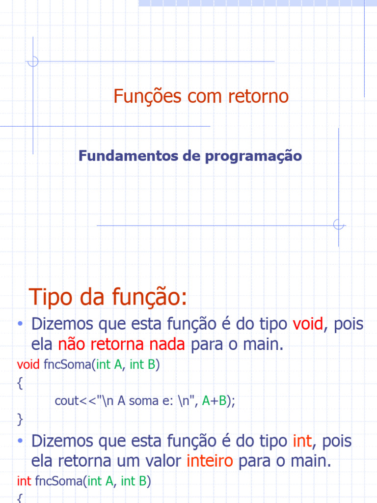 Funções com Retorno em Programação C++ | PDF | Programação de ...