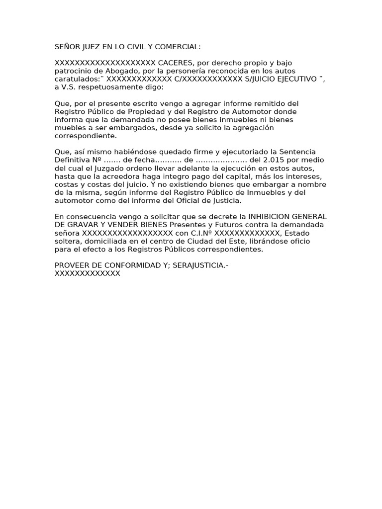 Solicitar Inhibicion | PDF