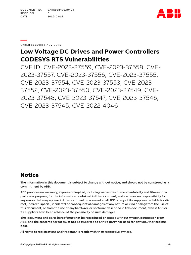 CODESYS Vulnerabilities in ABB Drives | PDF | Computing | Computer Science