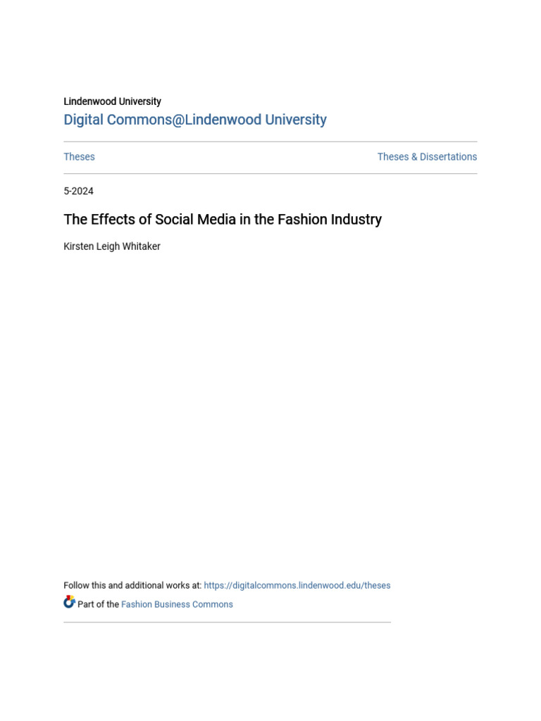 Social Media's Impact on Fashion Industry | PDF | Social Media ...