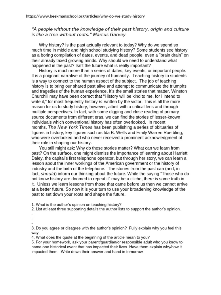 Why Study History-1-1 | PDF