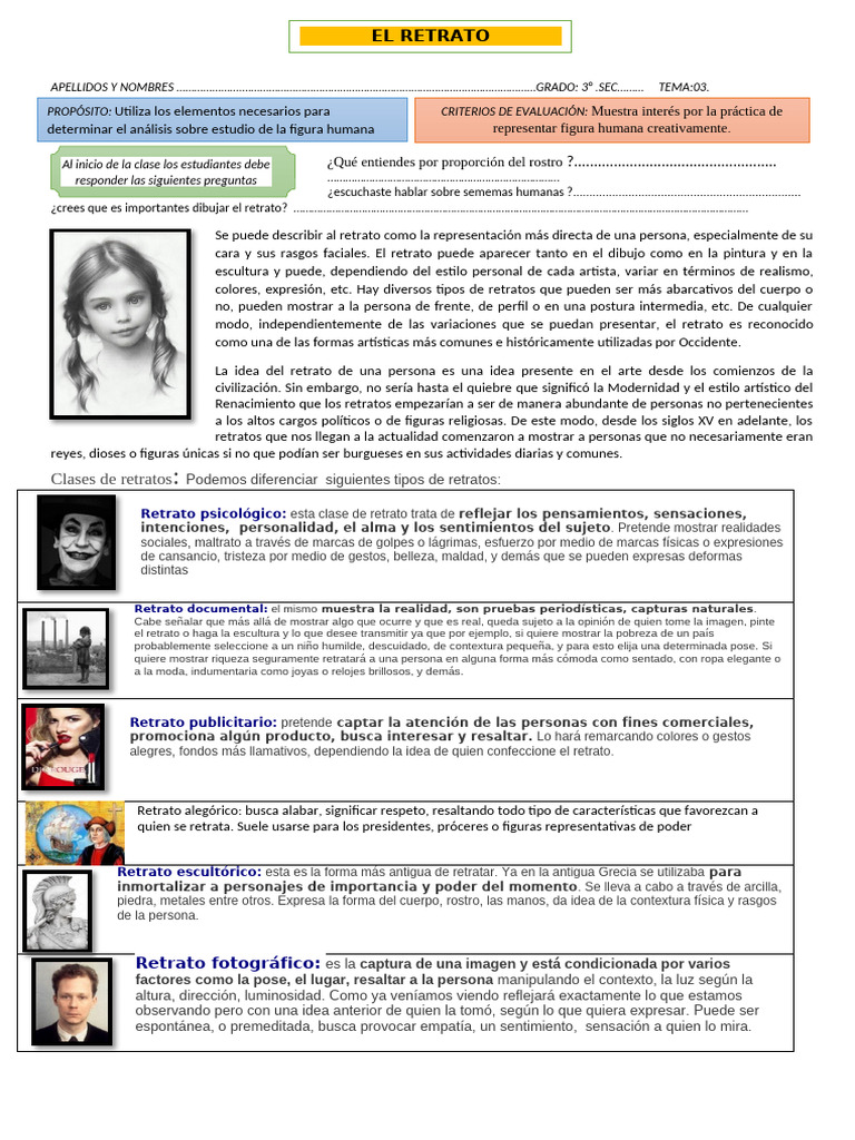 C mo Hacer Un Autorretrato En 5 Pasos PDF Retrato Escultura