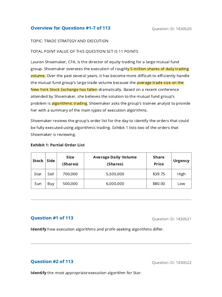 Mock Exam 3 | PDF | Asset Allocation | Diversification (Finance)