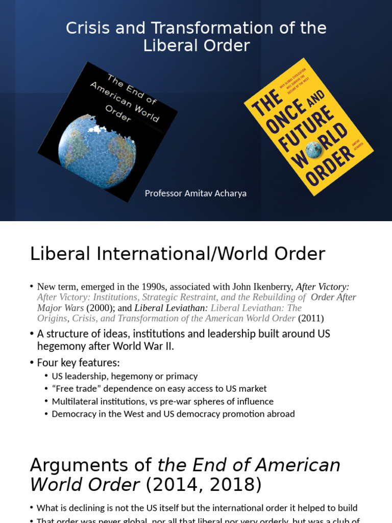 Crisis and Transformation of Liberal Order | PDF | The United States ...