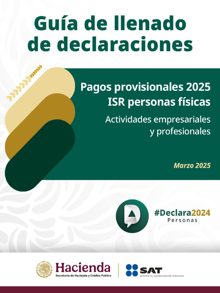 Guía para Declaración ISR 2025 | PDF | Impuesto sobre la renta | Botón ...