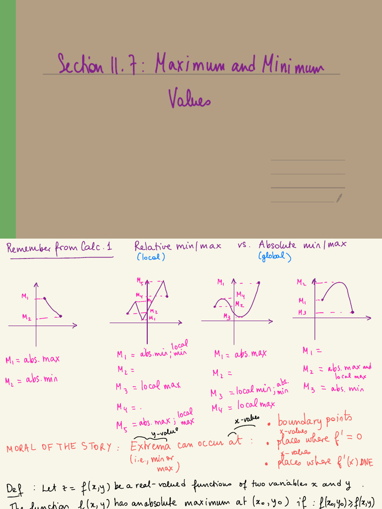 Section 11.7 - Maximum and Minimum Values-1 | PDF | Systems Analysis ...