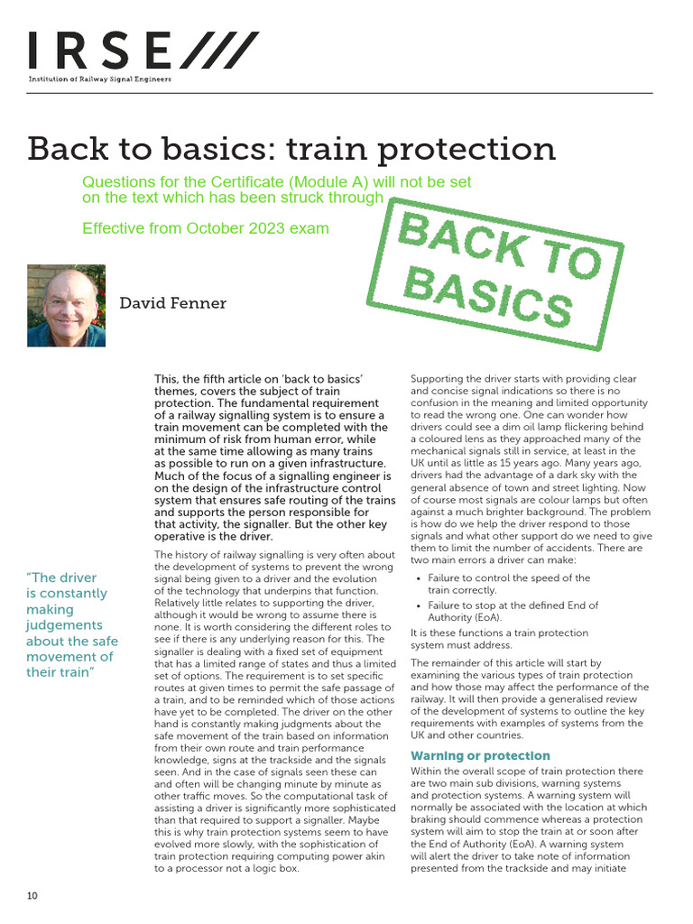 13 Back To Basics Train Protection - Update | PDF | Rail Transport ...