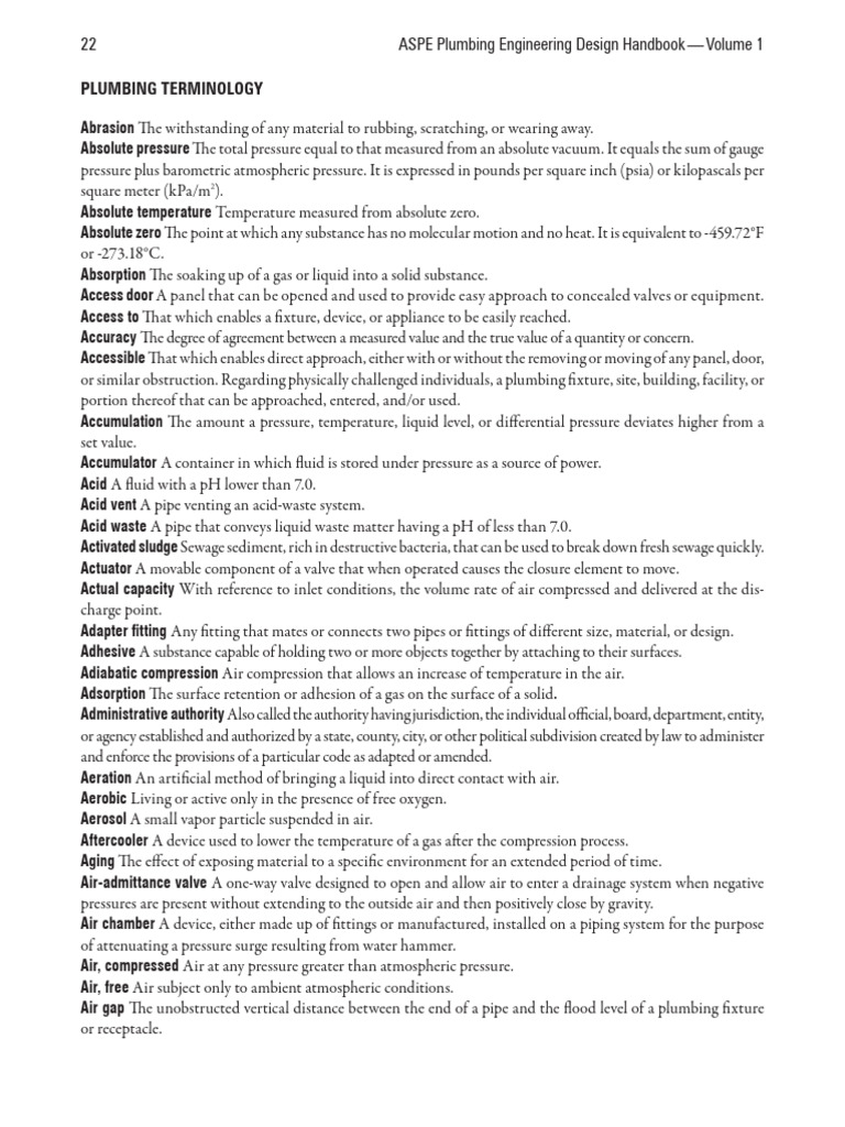 ASPE Plumbing Terminology Guide | PDF | Pump | Pipe (Fluid Conveyance)