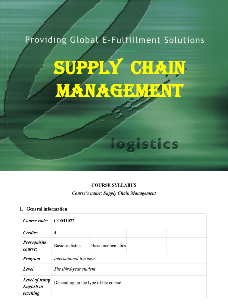 Understanding Supply Chain Management | PDF | Supply Chain | Supply ...