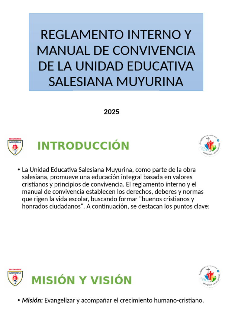 Reglamento y Manual de Convivencia Escolar | PDF