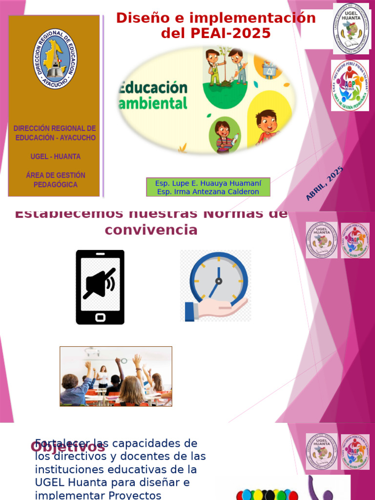 Diseño del PEAI 2025 en UGEL Huanta | PDF | Residuos | Escuelas