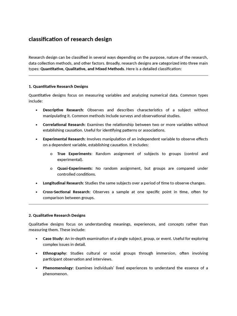 Classification of Research | PDF | Research Design | Qualitative Research
