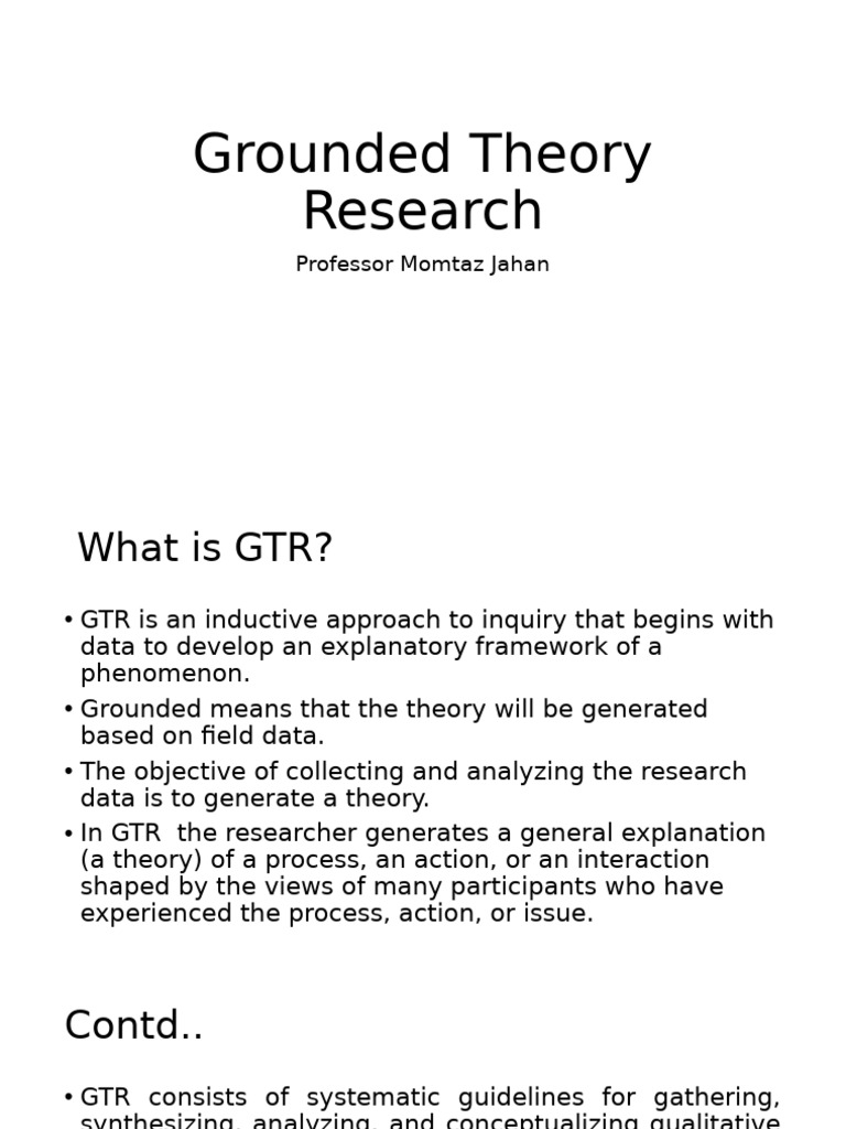 Understanding Grounded Theory Research Pdf Methodology Science