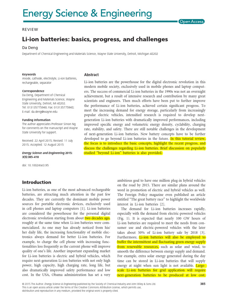 Advances in Li-ion Battery Technology | PDF | Rechargeable Battery ...