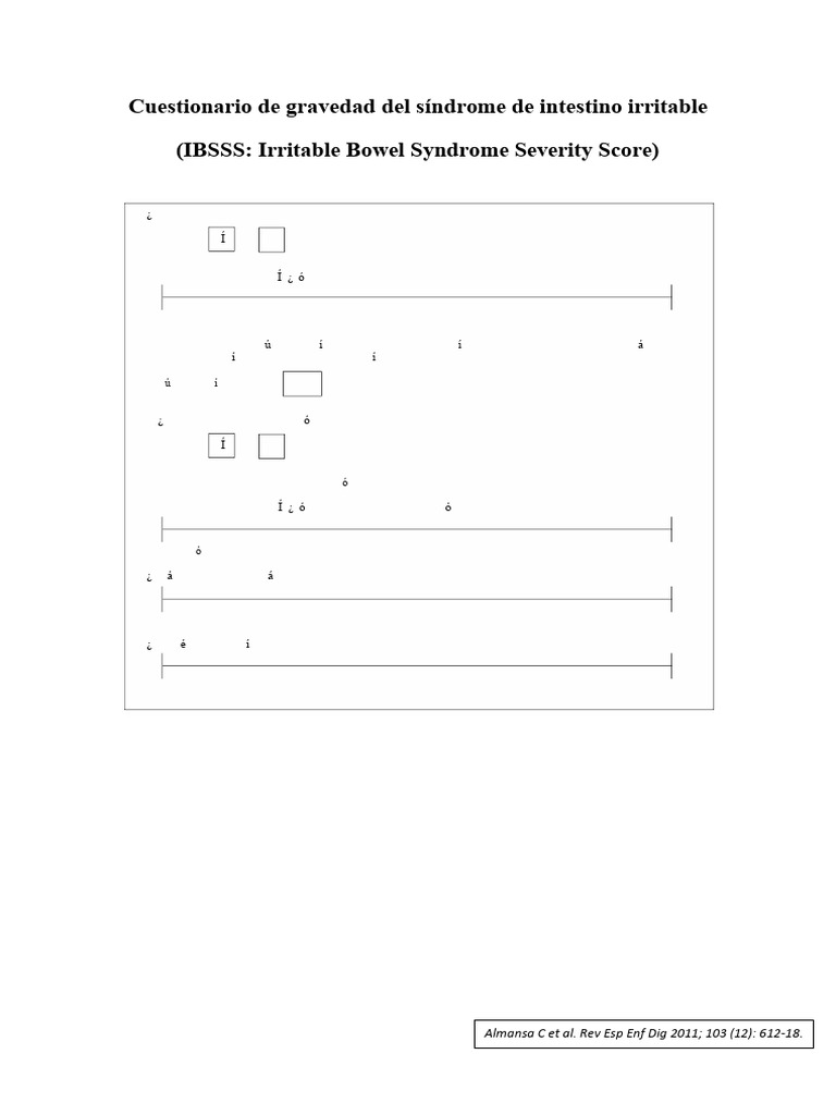 Cuestionario de gravedad del IBS | PDF | Síndrome del intestino ...